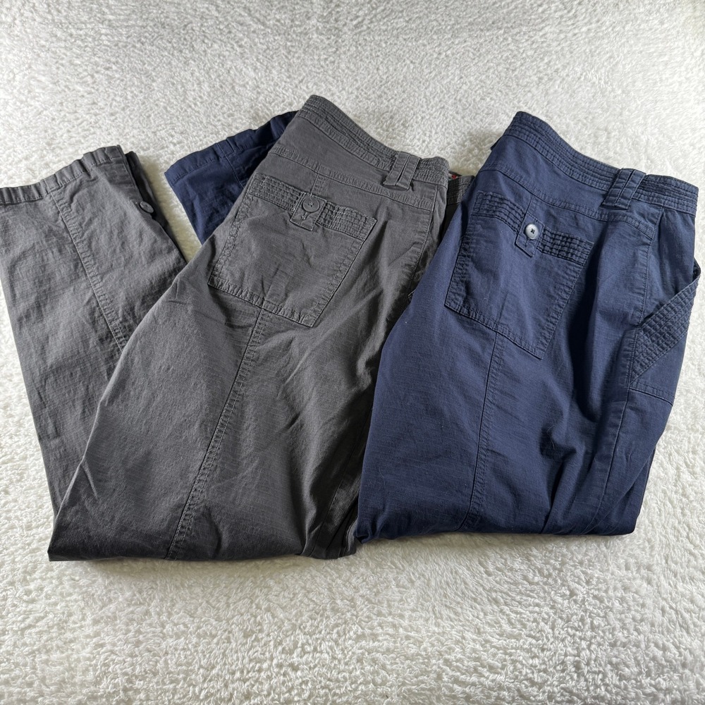Orvis Hiking Outdoor Light Chino Pants Stretch Gray Blue Lot (2) Size 10 32x27‎